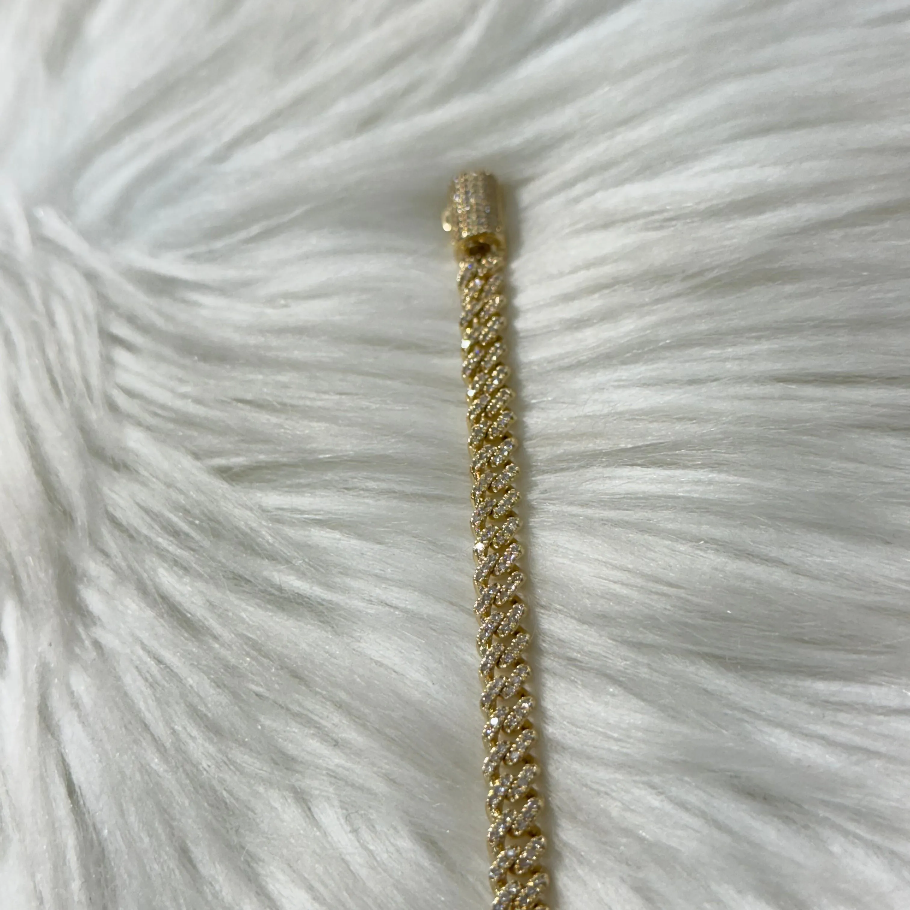10K Yellow Gold Bustdown Bracelet 0.89Ct Dia / 9.1gr / 4.5mm / 8in