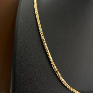 10K Yellow - White Gold Snake Link Diamond Cut Chain / 18.4gr / 2.6mm / 24in