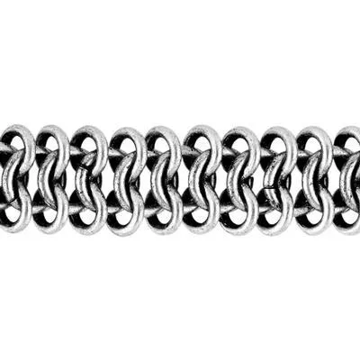 11mm Antique Silver Elegant Chain Maille, by the Foot