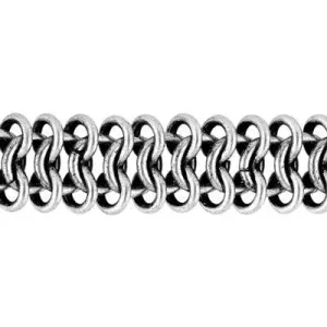 11mm Antique Silver Elegant Chain Maille, by the Foot