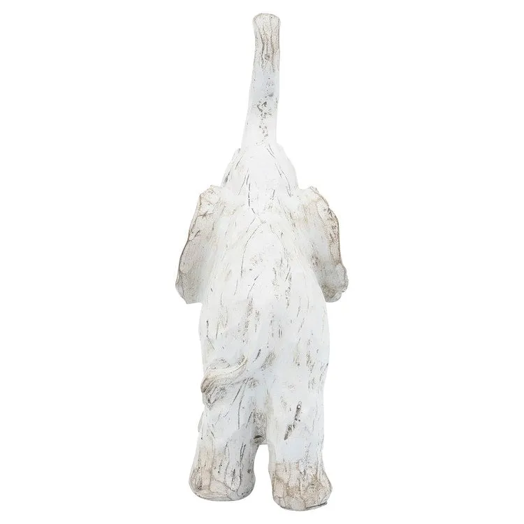 11" Polyresin Elephant Figurine - White