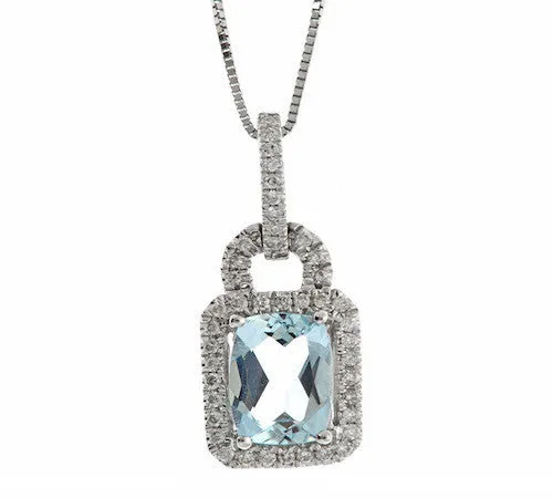 14K GOLD AQUAMARINE PENDANT SKU# 80028