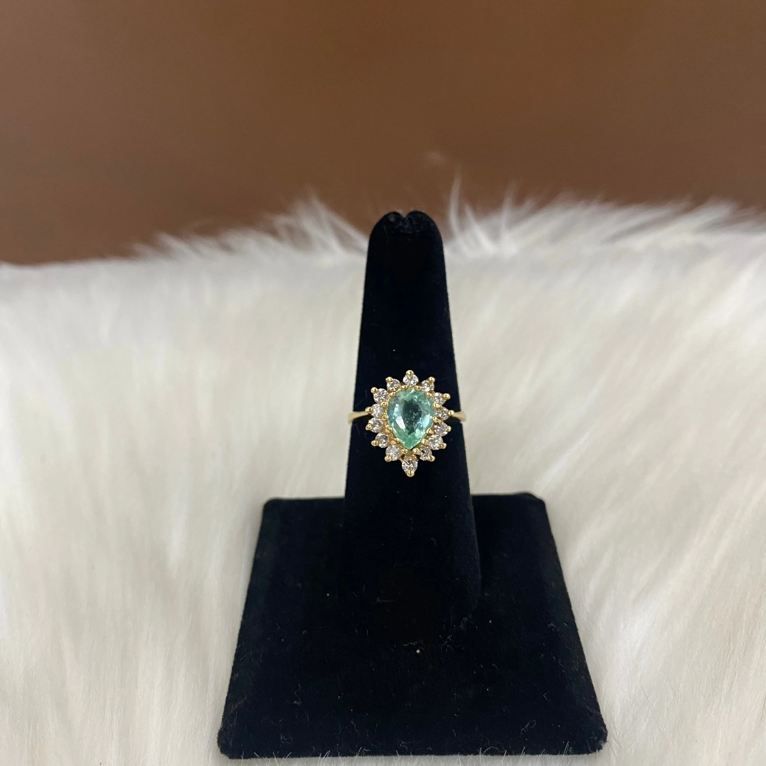 14K Yellow Gold Diamond Luxury Ring Ct Dia/Amathyst / 4gr / Size 6.5