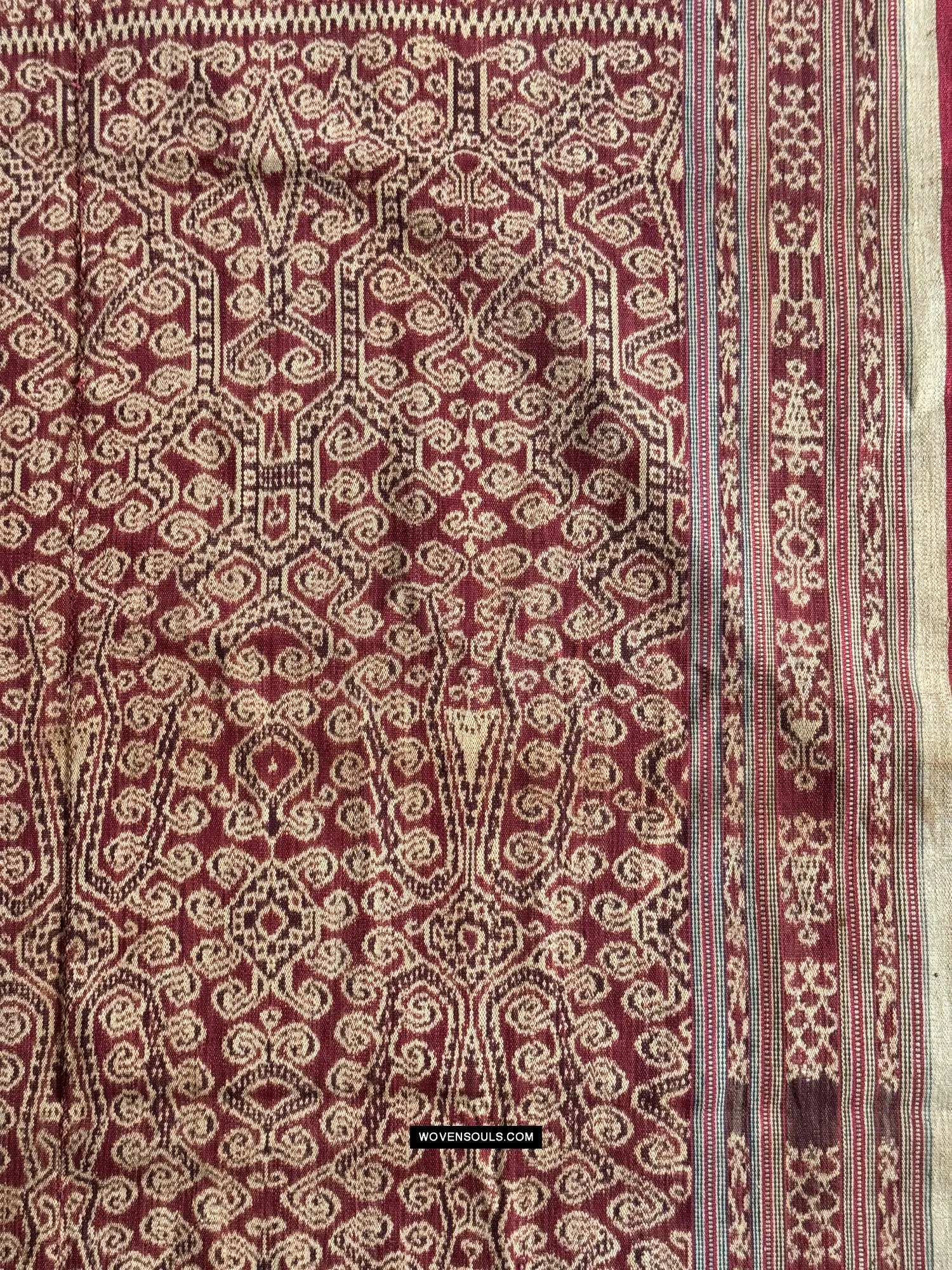 1834 SOLD Antique Iban Ceremonial Ikat - Superb Vine Pattern   Rings