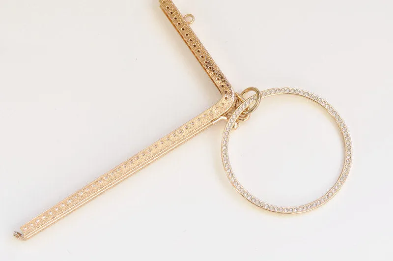 18.5cm Purse Frame Celephone Bag Purse Frame Bronze And Light Gold
