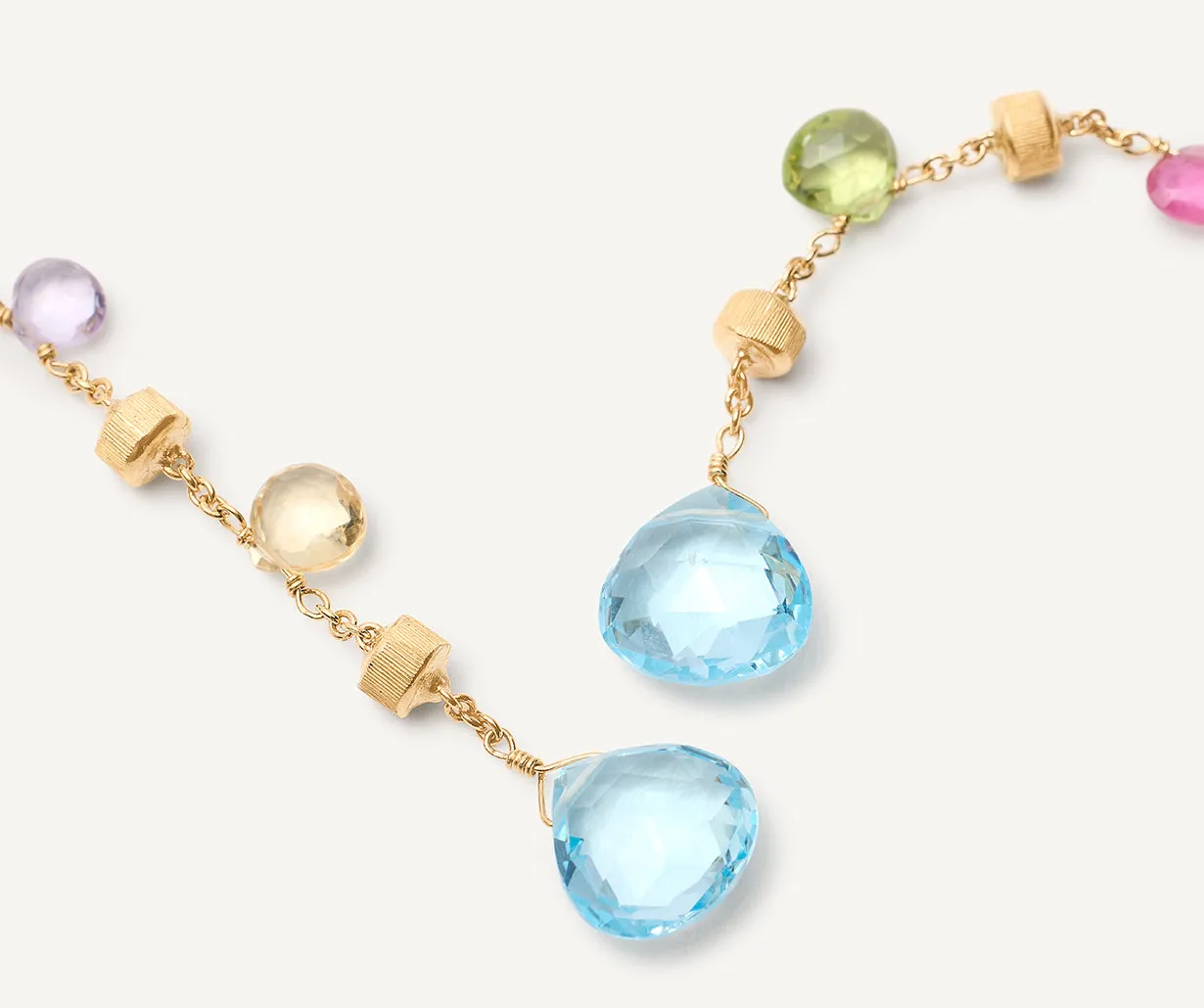 18K Yellow Gold Gemstone Earrings, Long