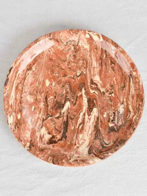 1950s round platter with marble effect 13"