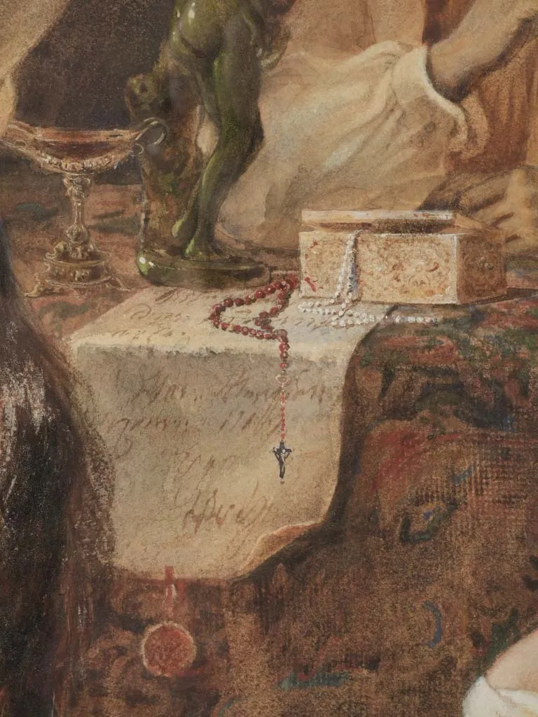 19th century watercolor - interior scene of an antique shop 44½ x 36¼"