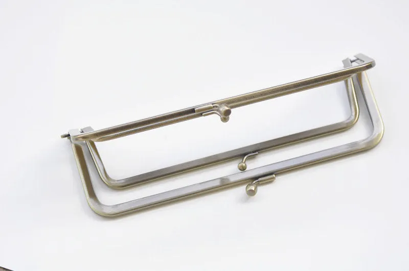 20.5cm x 7cm (8"x 2 3/4") Brushed Brass Double Purse Frame Glue In Style Bag Hanger High Quality