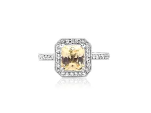 2.07ct Yellow Sapphire and Diamond Ring