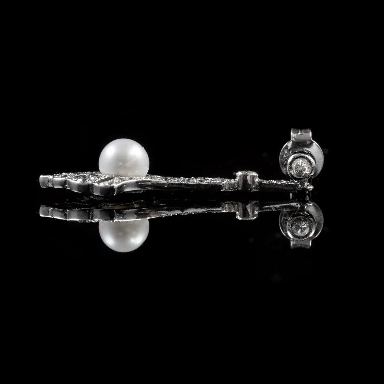 2Ct Diamond Pearl Drop Earrings 9Ct White Gold