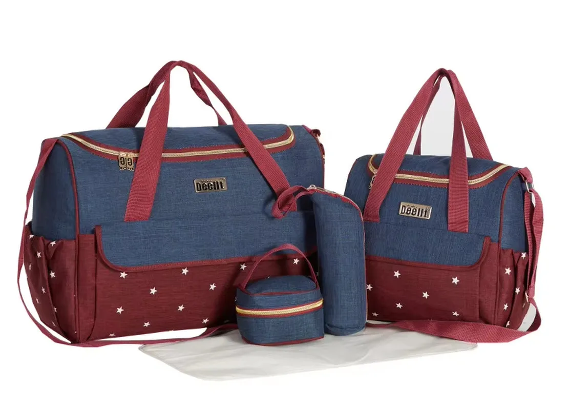 5 Pieces Multifunctional Mommy Bag Set Large Capacity Waterproof Diaper Maternity Nappy Baby Bag for Mom Dropshipping