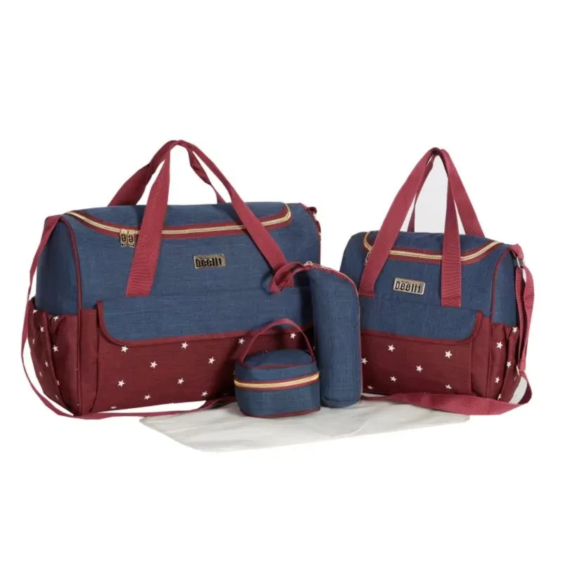 5 Pieces Multifunctional Mommy Bag Set Large Capacity Waterproof Diaper Maternity Nappy Baby Bag for Mom Dropshipping
