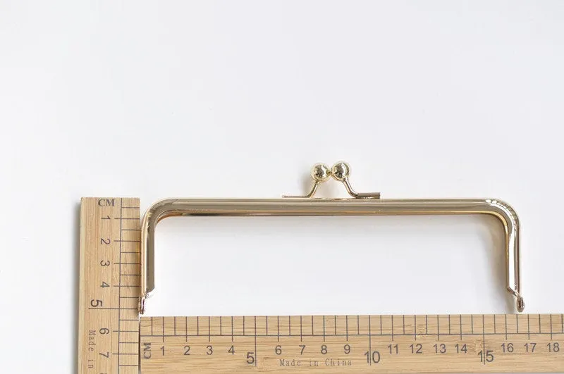 7" Clasp Frame Light Gold Metal Purse Frame /Handle Purse Frame 16.5 x 5cm
