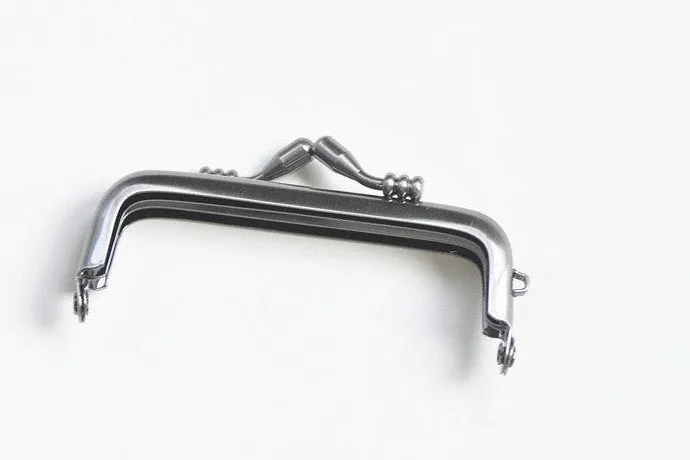 8.3cm Gunmetal Glue-In Mini Purse Frame 8.3cm x 3cm (3 1/2" x 1")