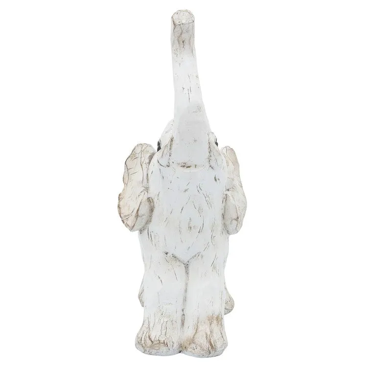 8" Polyresin Elephant Figurine - White