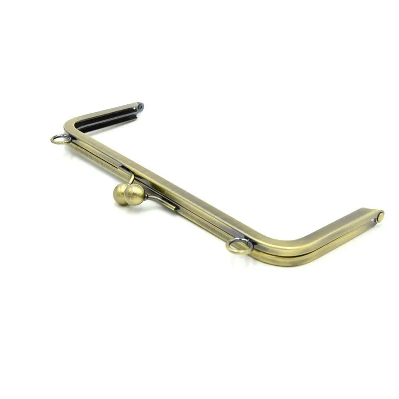 8" Purse Frame Brushed Brass Bag Hanger With Two Loops 20cm x 6.5cm  ( 8" x 2 1/2")
