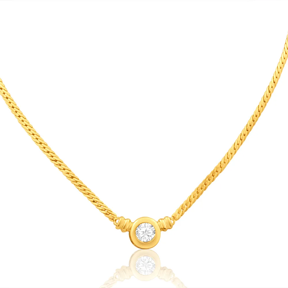 9ct Superb Yellow Gold Cubic Zirconia Chain