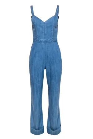 Alice & Olivia - Chambray Sleeveless Wide Leg Jumpsuit Sz 6