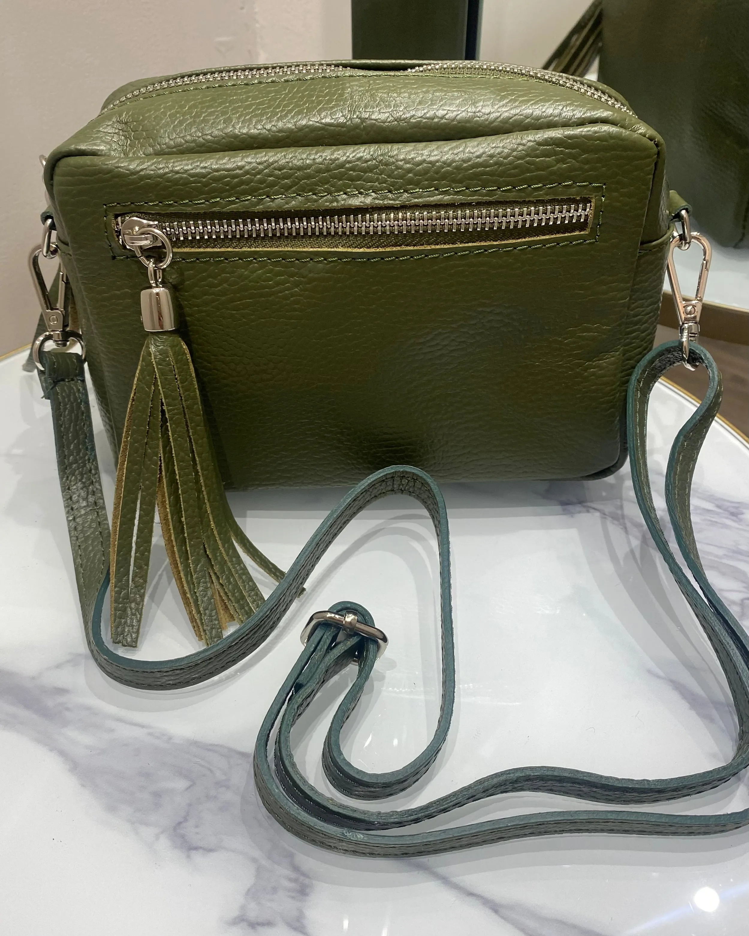 Alison Leather Camera Bag - Khaki