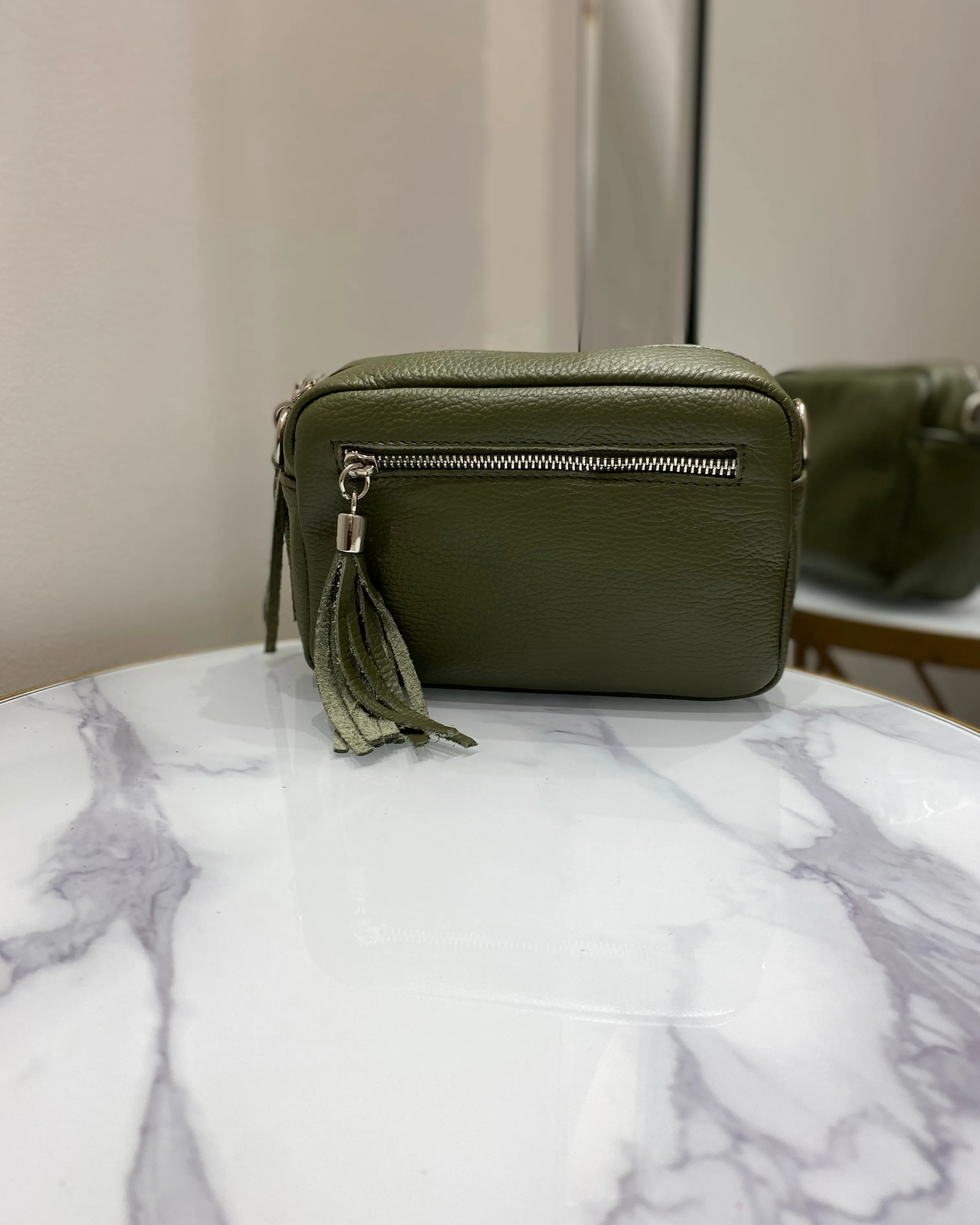 Alison Leather Camera Bag - Khaki
