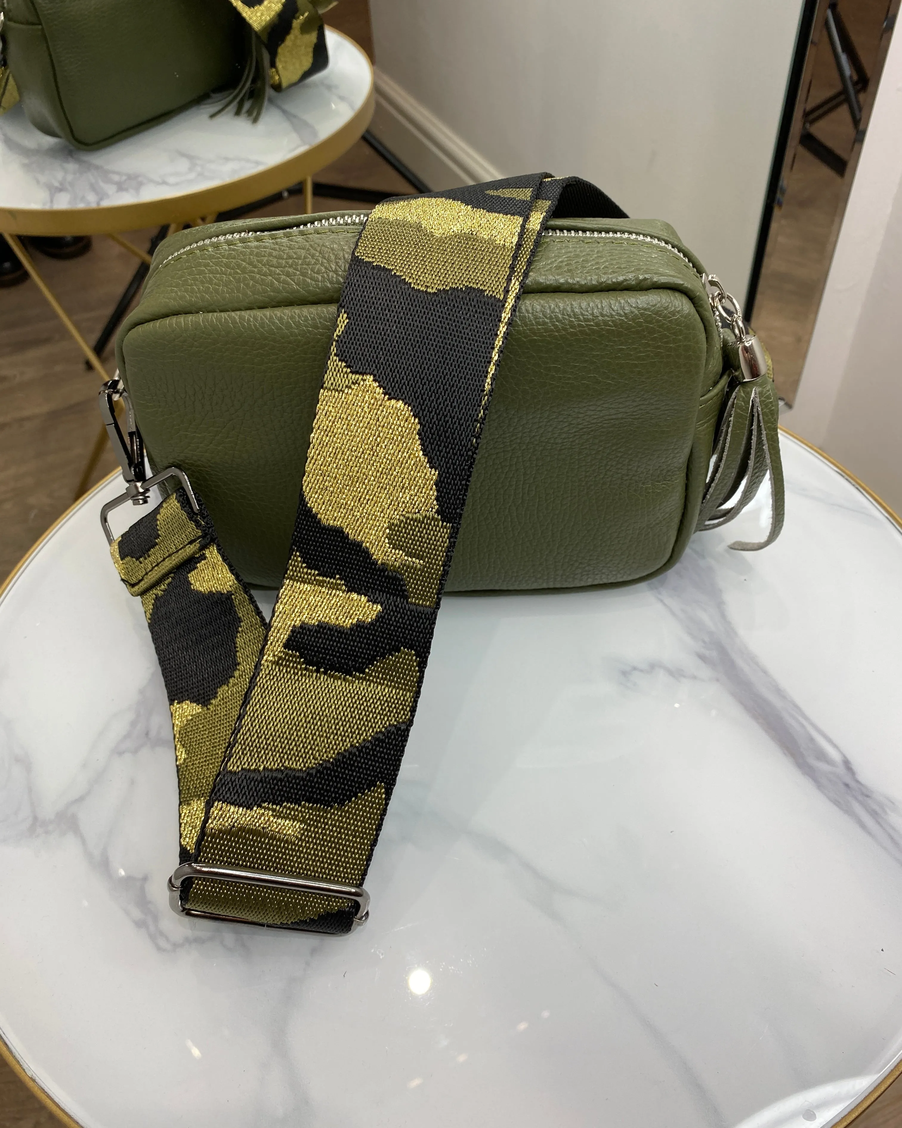 Alison Leather Camera Bag - Khaki