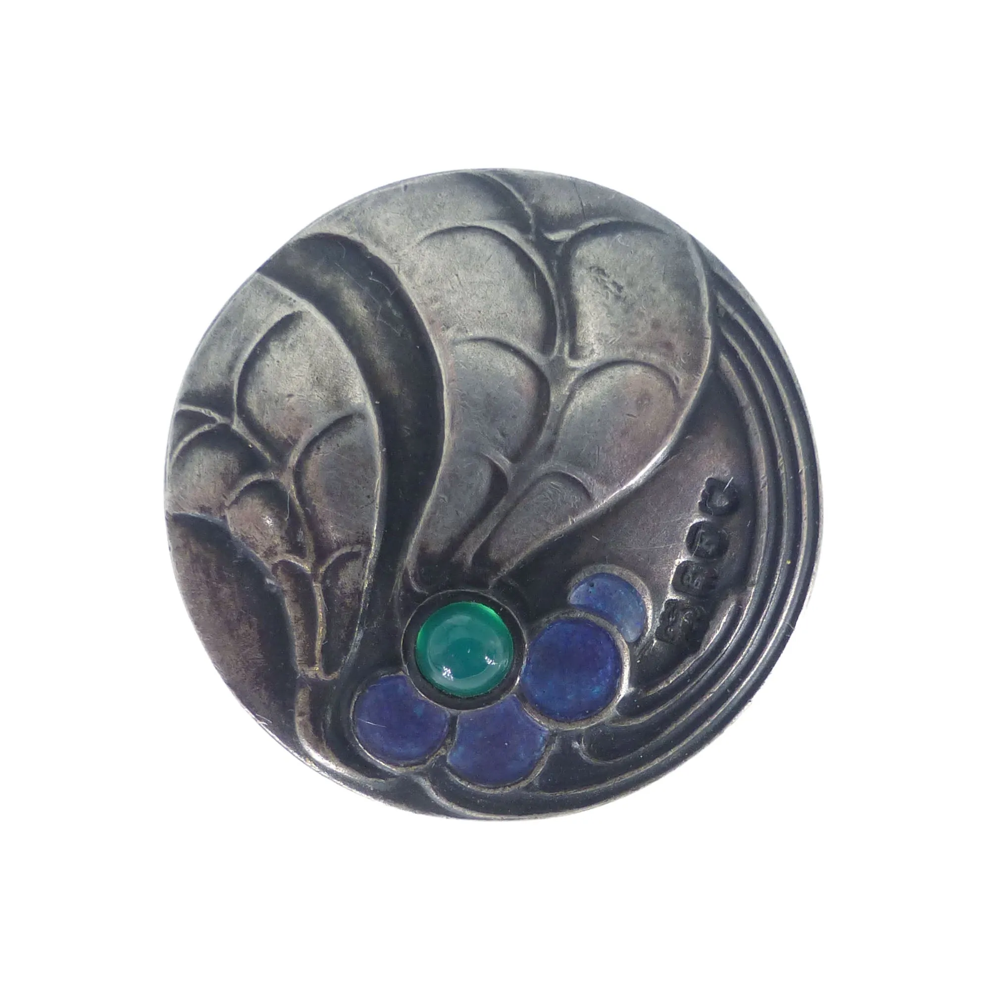 Antique Art Nouveau Silver Theodor Fahrner Chrysoprase Buttons