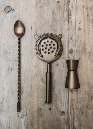 Antique Brass Cocktail Making Set