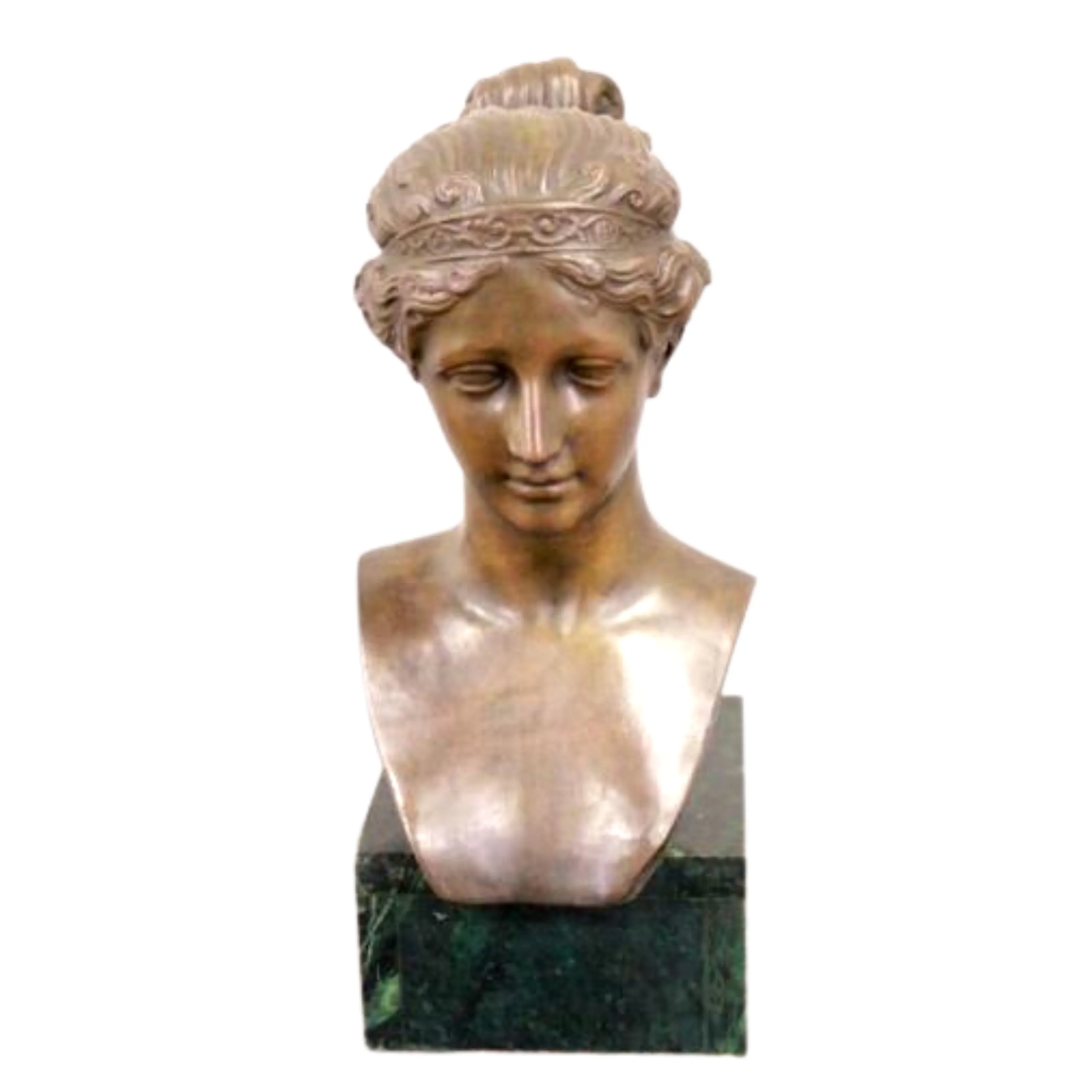 Antique Bronze Bust, Style of a Girl, 16 Inches, Classical Elegant Home Decor!!