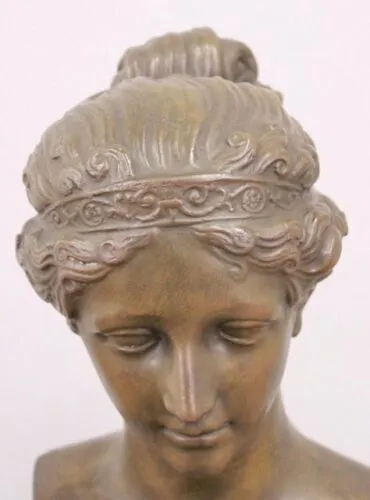 Antique Bronze Bust, Style of a Girl, 16 Inches, Classical Elegant Home Decor!!