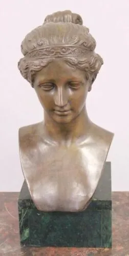 Antique Bronze Bust, Style of a Girl, 16 Inches, Classical Elegant Home Decor!!