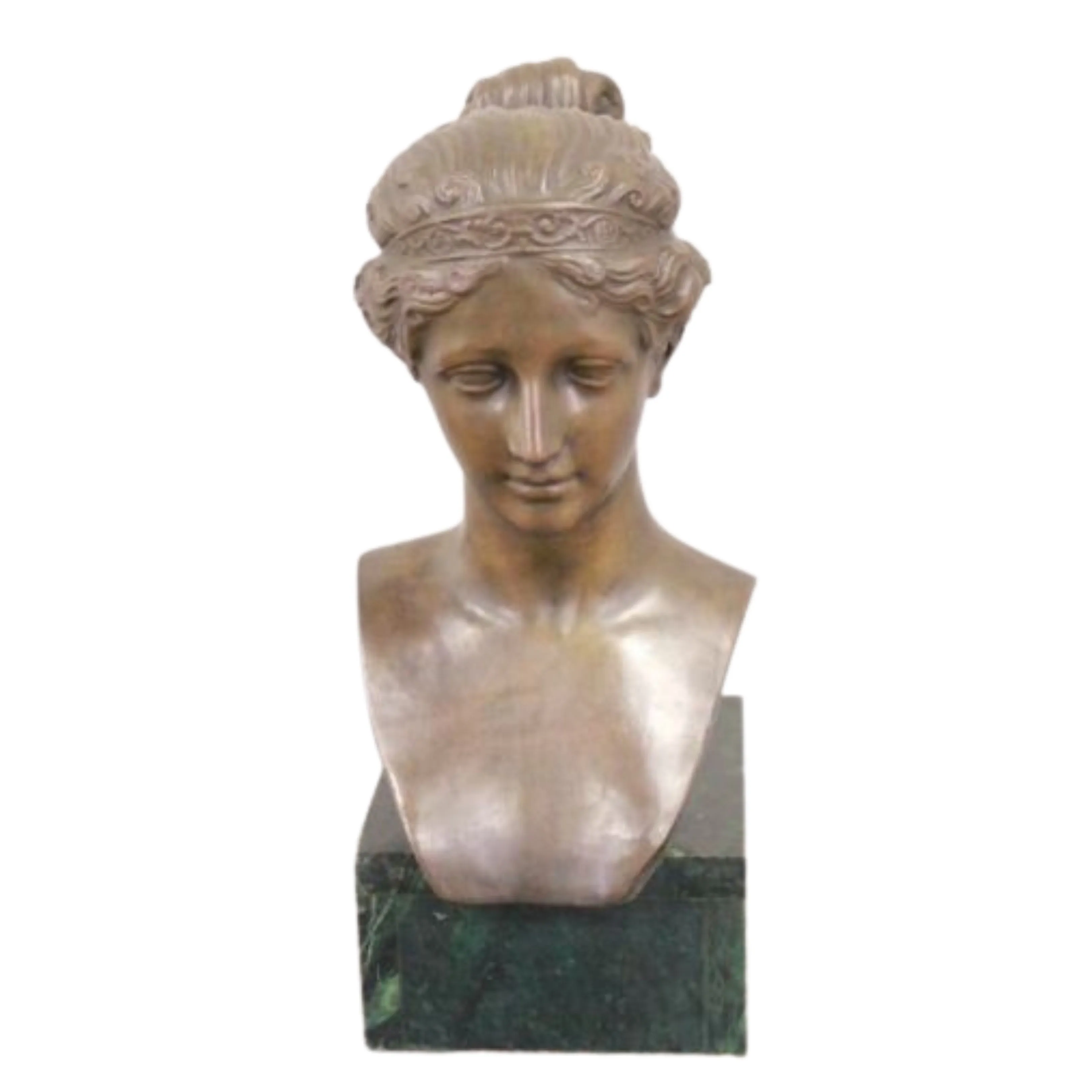Antique Bronze Bust, Style of a Girl, 16 Inches, Classical Elegant Home Decor!!
