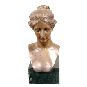 Antique Bronze Bust, Style of a Girl, 16 Inches, Classical Elegant Home Decor!!