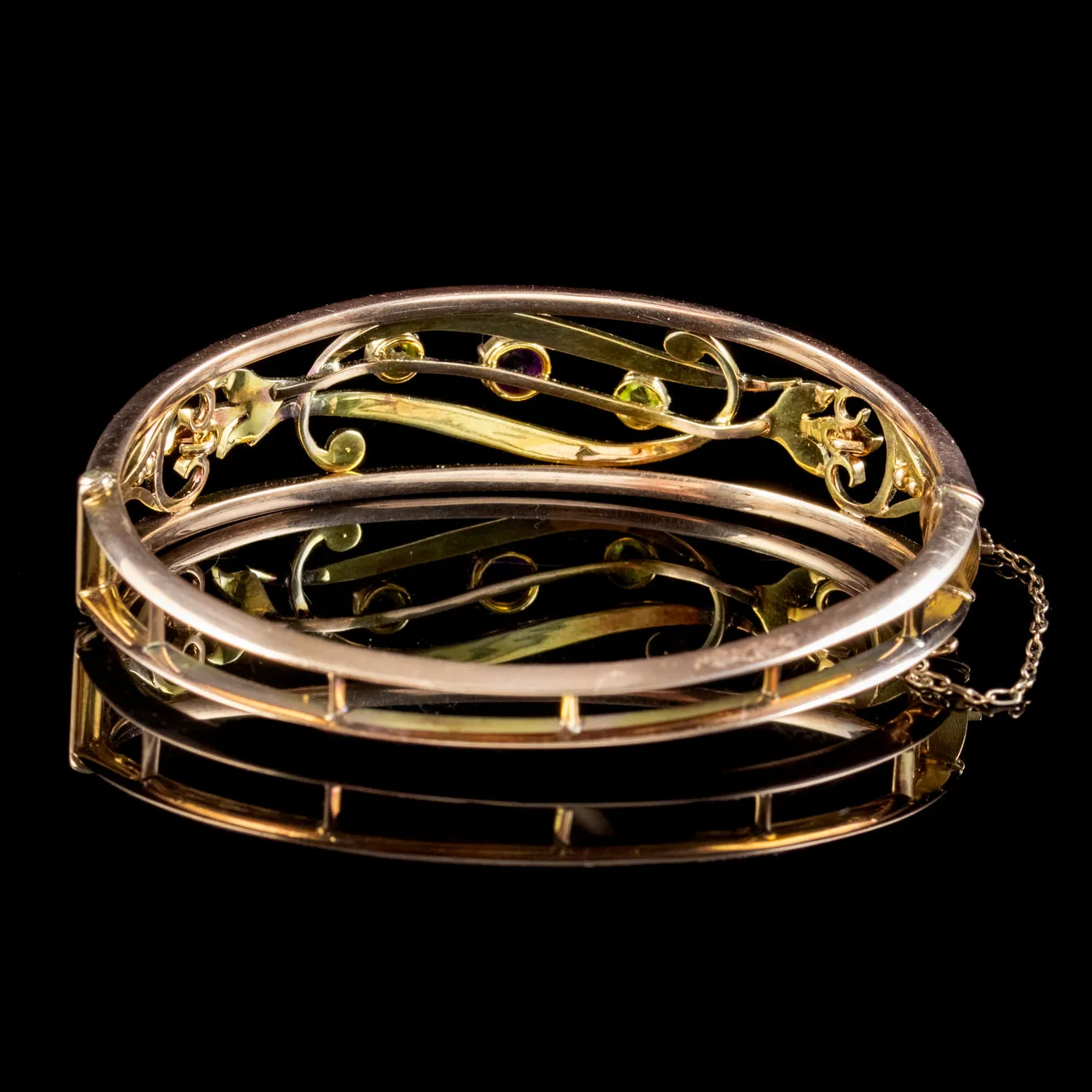 Antique Edwardian Suffragette Bangle 9ct Gold Circa 1910