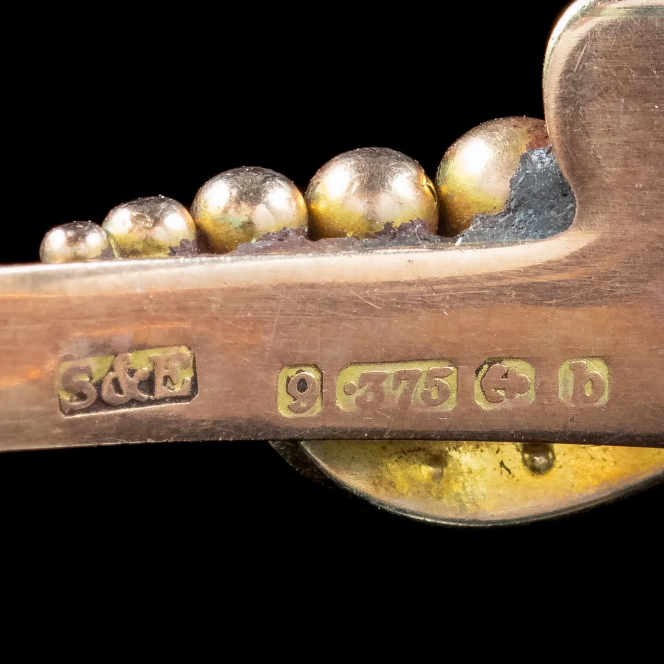 Antique Edwardian Turquoise Pearl Bangle 9ct Gold Dated 1901