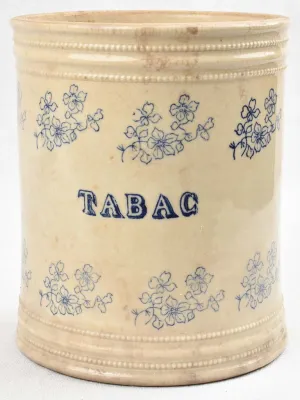 Antique French earthenware pot - TABAC 8¾"