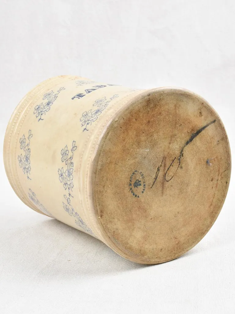 Antique French earthenware pot - TABAC 8¾"