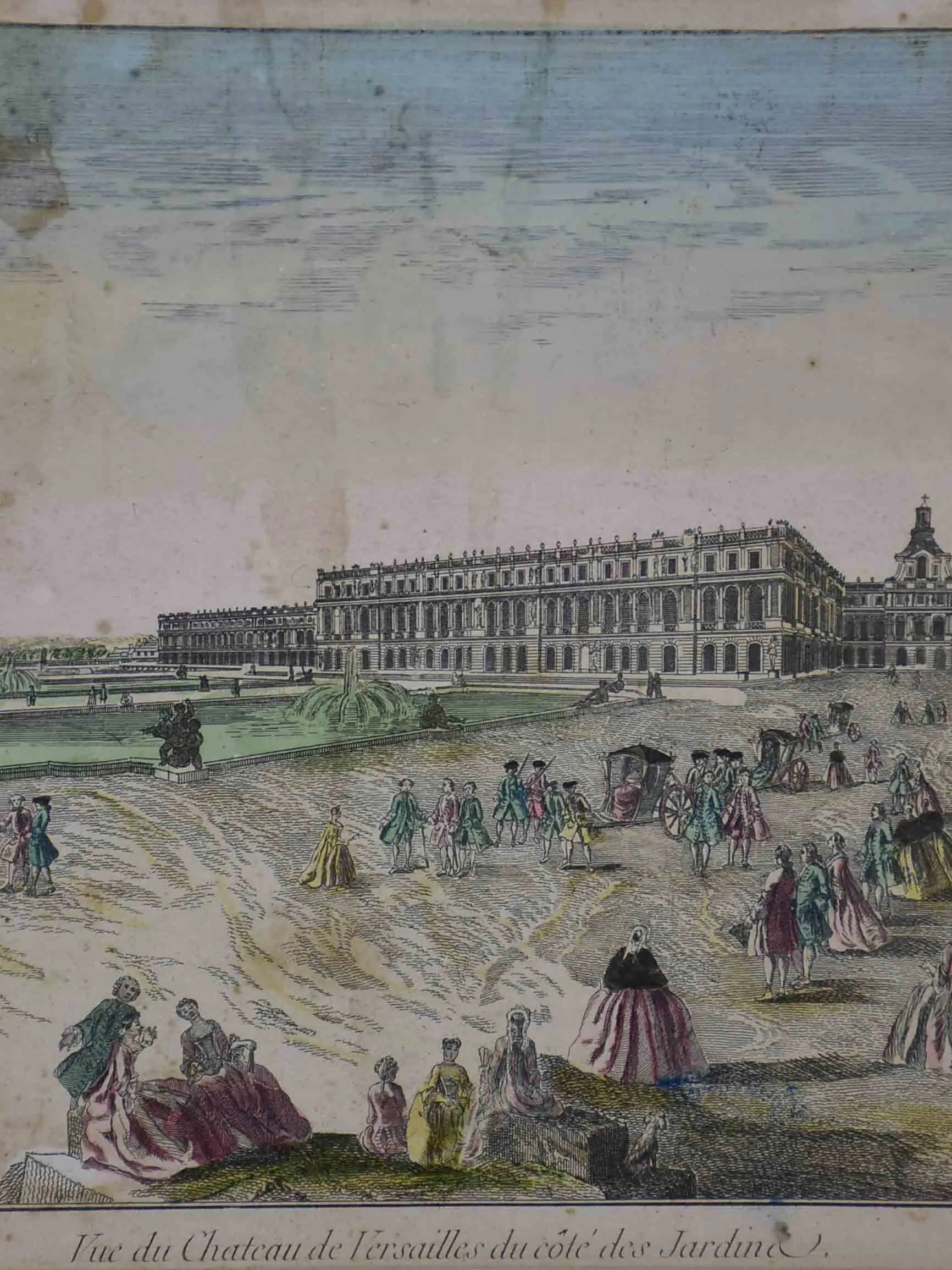Antique French etching of The Palace of Versailles 15” x 19”