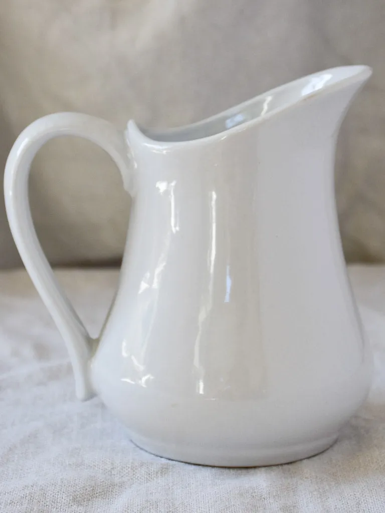 Antique French faience pitcher - white