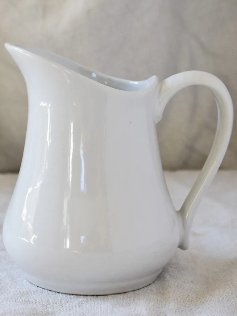Antique French faience pitcher - white