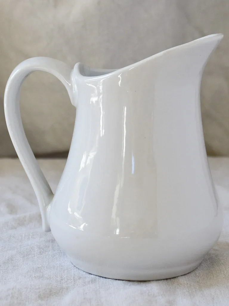 Antique French faience pitcher - white