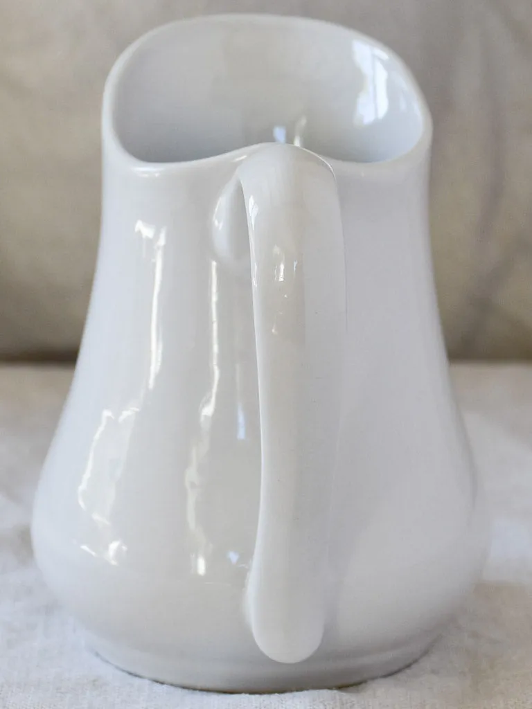 Antique French faience pitcher - white