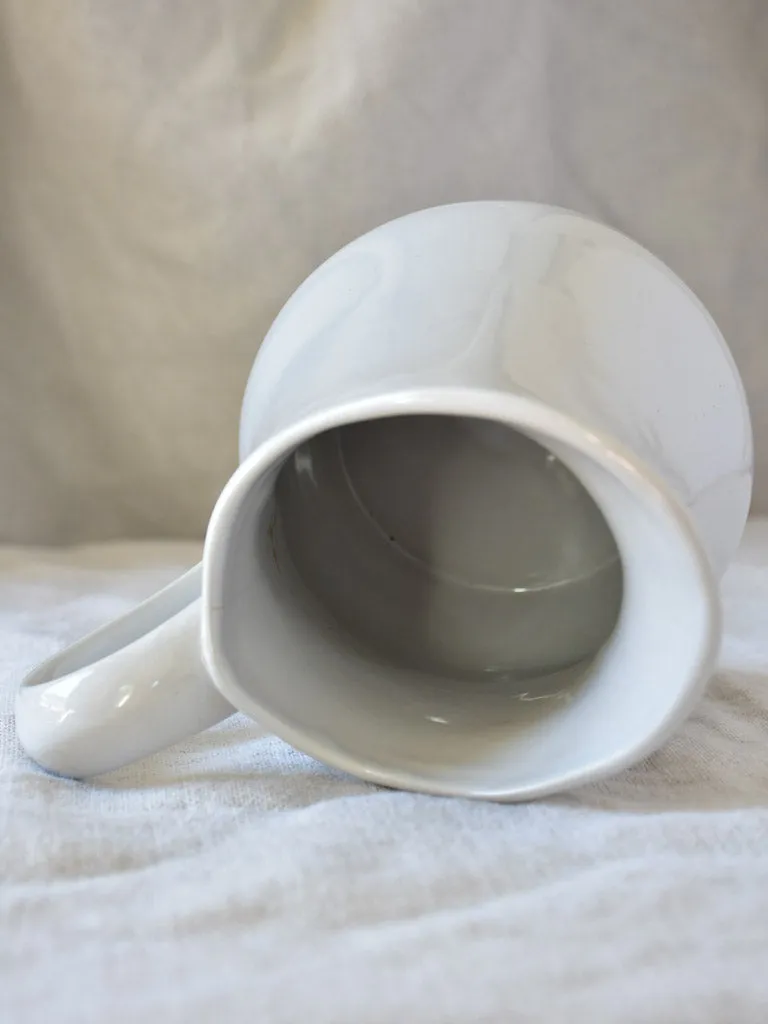 Antique French faience pitcher - white