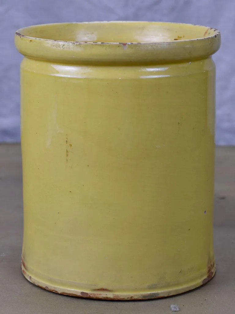 Antique French yellowware conserve pot