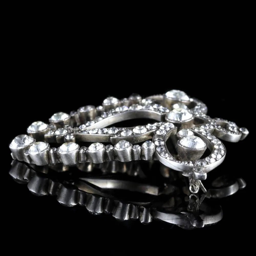 Antique Georgian Silver Paste Brooch