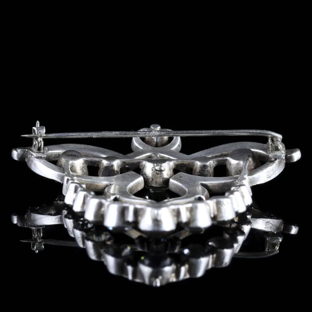 Antique Georgian Silver Paste Brooch
