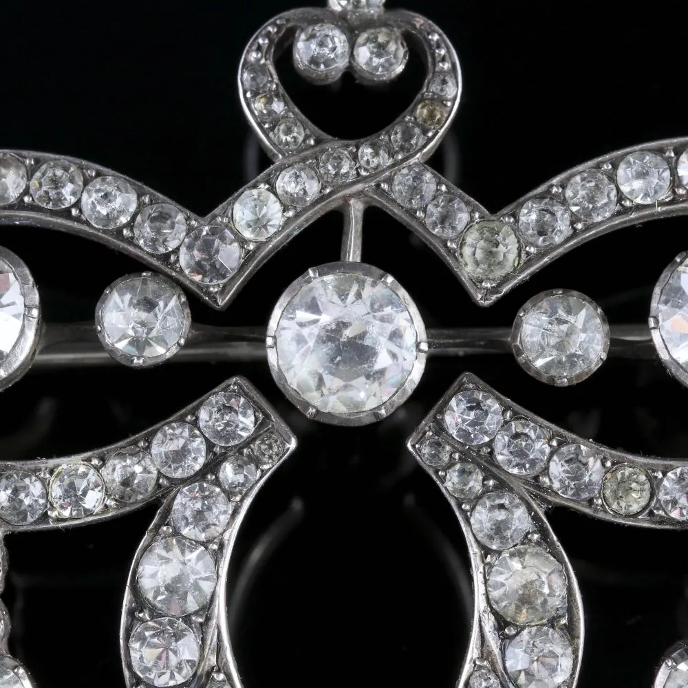 Antique Georgian Silver Paste Brooch