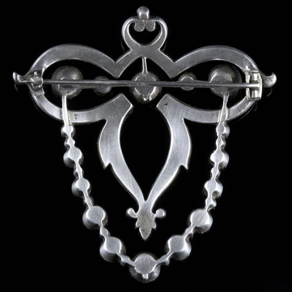 Antique Georgian Silver Paste Brooch