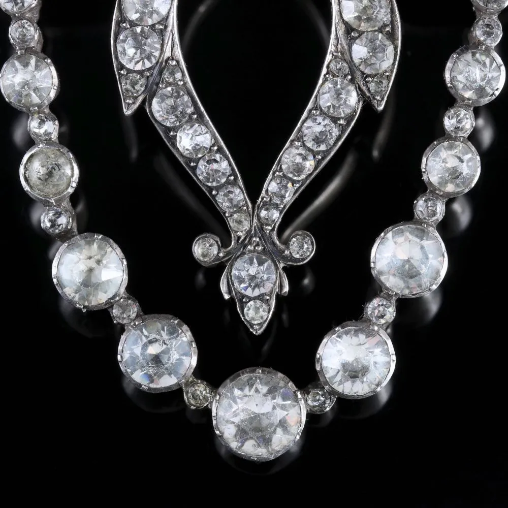 Antique Georgian Silver Paste Brooch