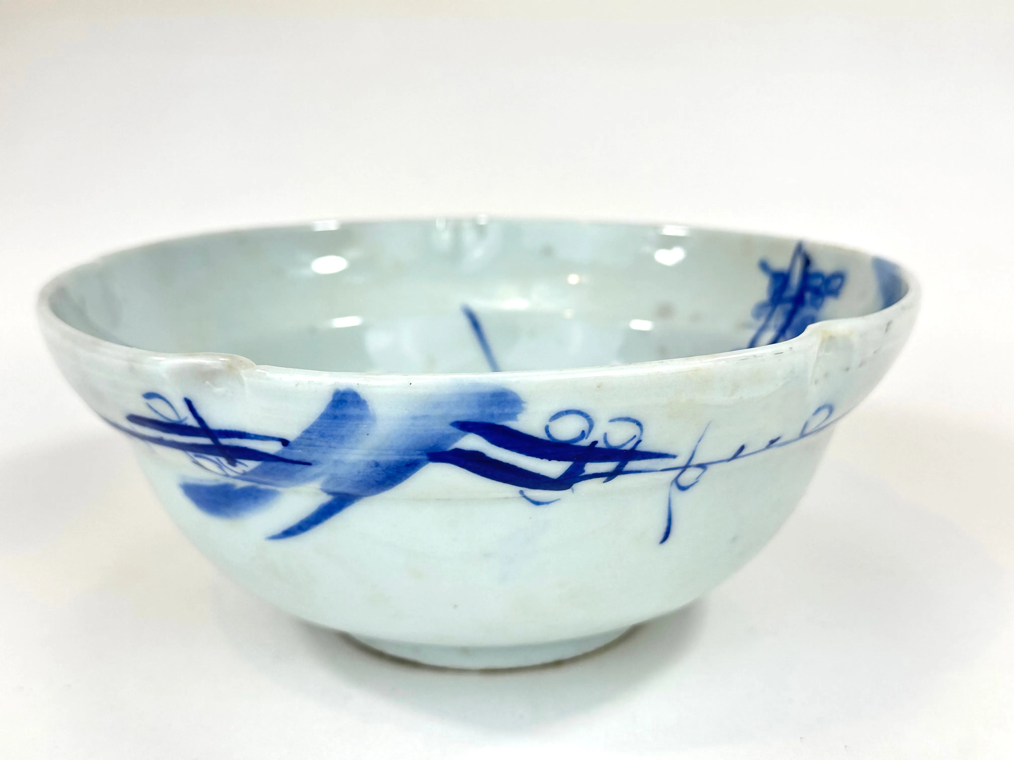 Antique Japanese Meiji Era c1870’s Hand Painted Imari Ceramic Bowl Cherry Blossoms 7.5”